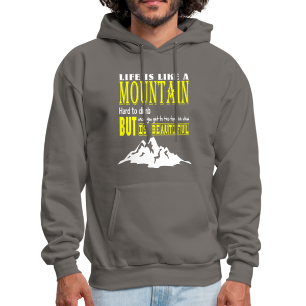 Life Is Like A Mountain Men's Hoodie - asphalt gray