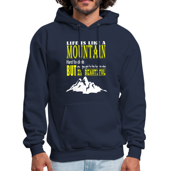 Life Is Like A Mountain Men's Hoodie - navy