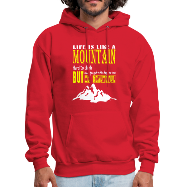 Life Is Like A Mountain Men's Hoodie - red