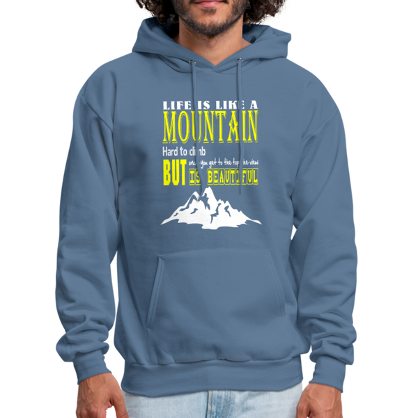 Life Is Like A Mountain Men's Hoodie - denim blue