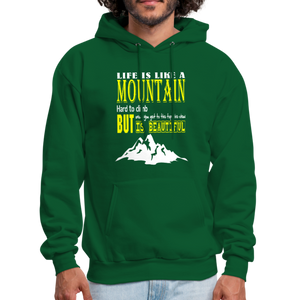 Life Is Like A Mountain Men's Hoodie - forest green