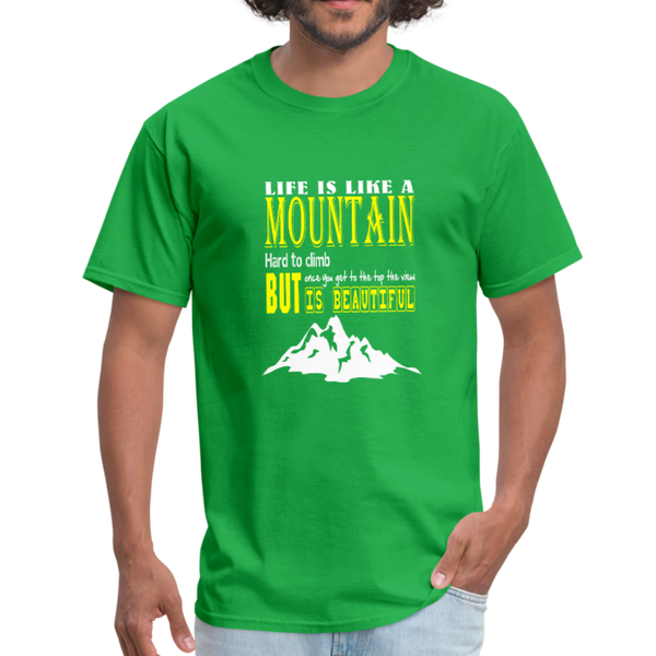 Life is Like A Mountain Men's T-Shirt - bright green