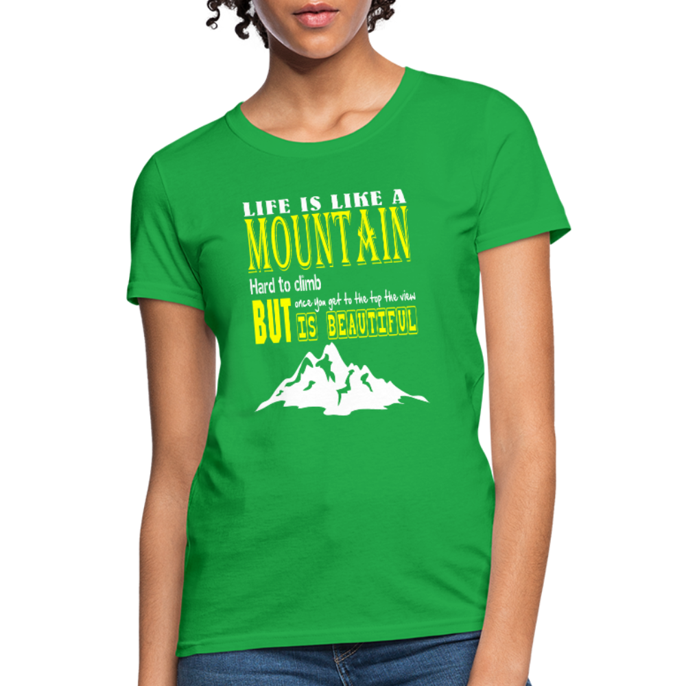 Life Is Like A Mountain Women's T-Shirt - bright green