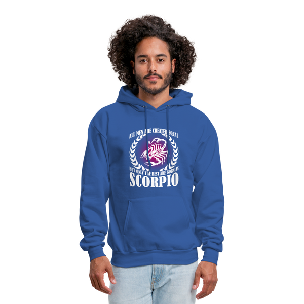 All Men Are Created Equal But Only The Best Are Born As Scorpio Men's Hoodie - royal blue