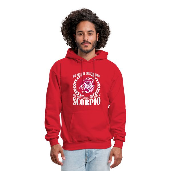 All Men Are Created Equal But Only The Best Are Born As Scorpio Men's Hoodie - red