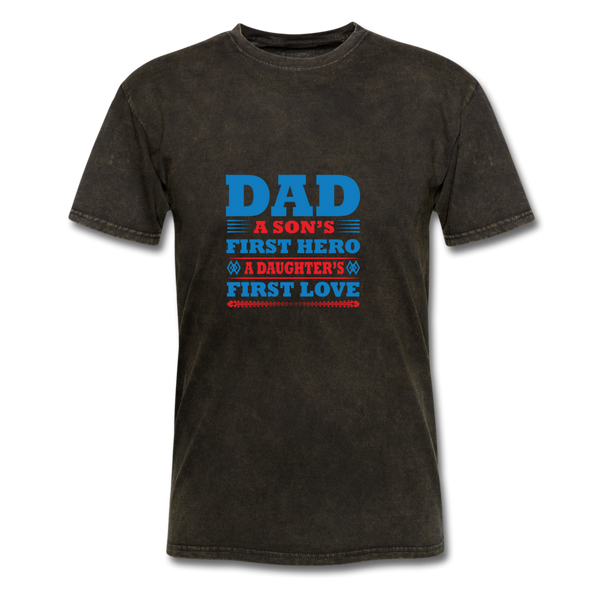 Dad A Son's First Hero A Daughter's First Love Men's T-Shirt - mineral black