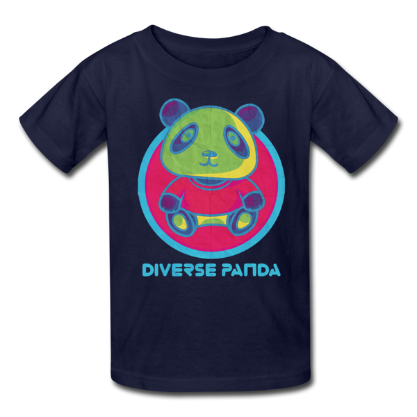 Diverse Panda Funky Mitchell Themed Kids' T-Shirt For Girls - navy