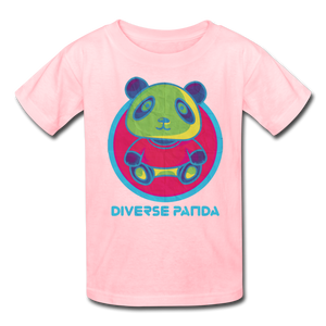 Diverse Panda Funky Mitchell Themed Kids' T-Shirt For Girls - pink