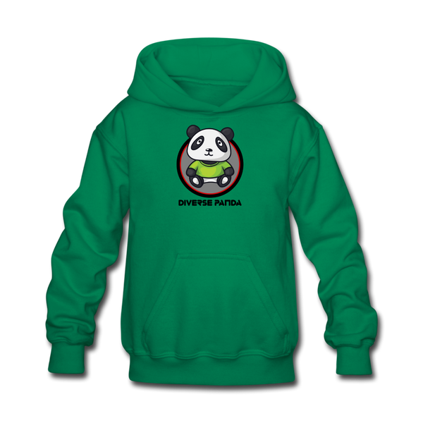 Original Diverse Panda Kids' Hoodie - kelly green