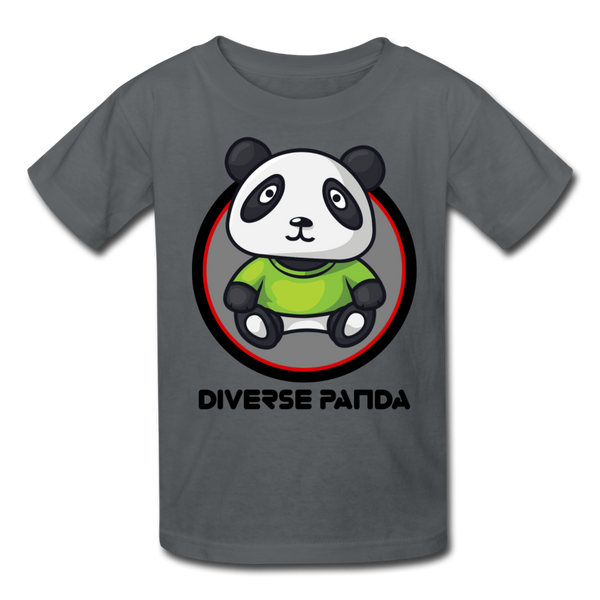 Original Diverse Panda Kids' T-Shirt - charcoal