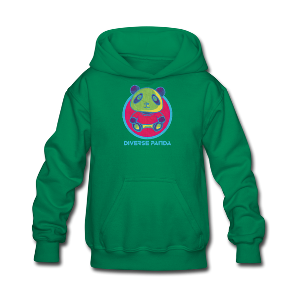 Diverse Panda Funky Mitchell Themed Kids' Hoodie For Girls - kelly green