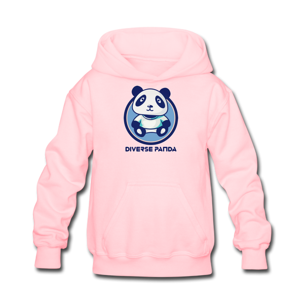 Diverse Panda Blue Lighter Themed Kids' Hoodie - pink