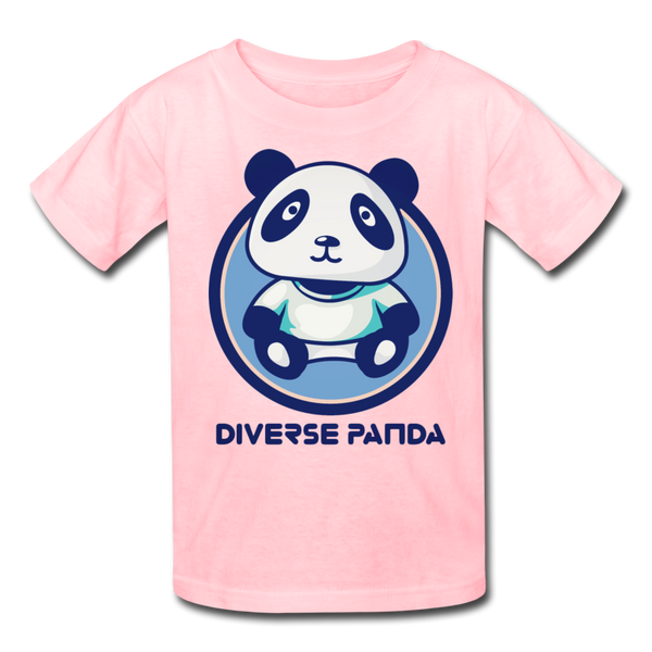 Diverse Panda Blue Lighter Themed Kids' T-Shirt - pink