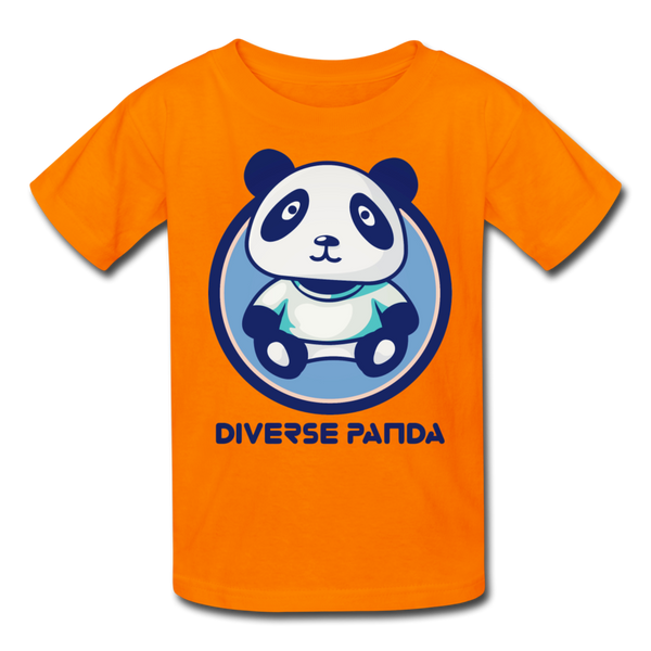 Diverse Panda Blue Lighter Themed Kids' T-Shirt - orange