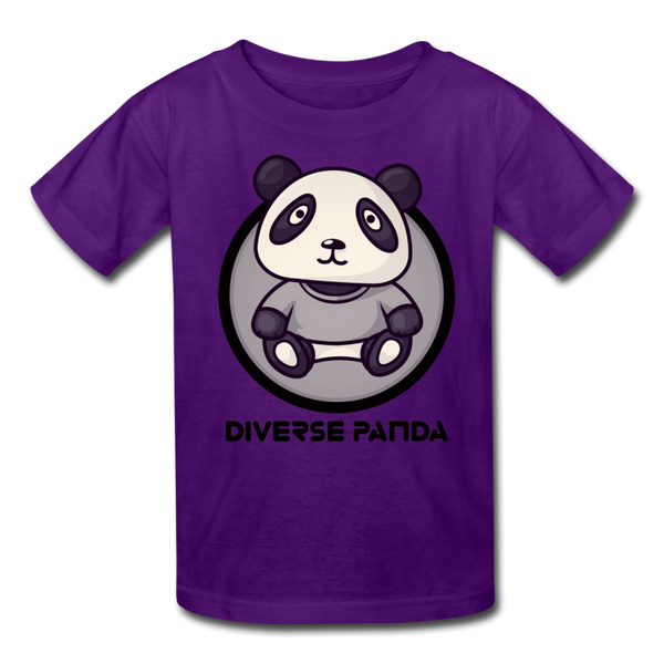 Diverse Panda Sephia Themed Kids' T-Shirt - purple