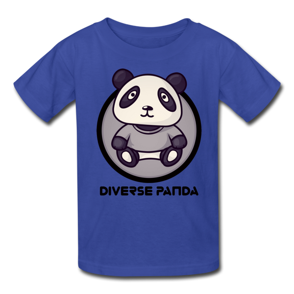 Diverse Panda Sephia Themed Kids' T-Shirt - royal blue