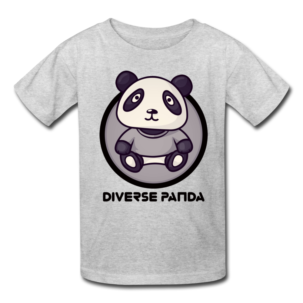 Diverse Panda Sephia Themed Kids' T-Shirt - heather gray