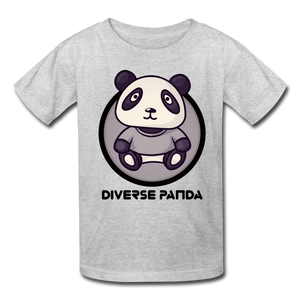 Diverse Panda Sephia Themed Kids' T-Shirt - heather gray