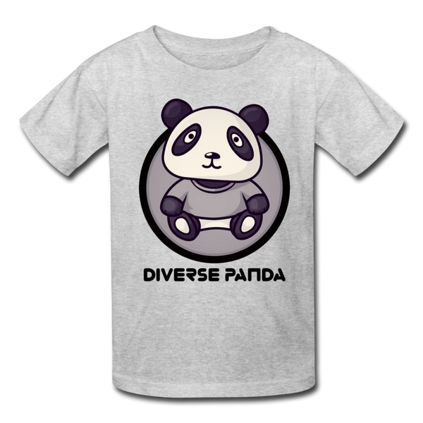 Diverse Panda Sephia Themed Kids' T-Shirt - heather gray