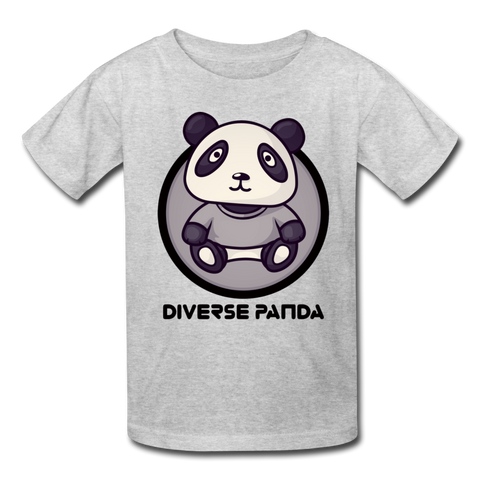 Diverse Panda Sephia Themed Kids' T-Shirt - heather gray