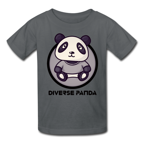 Diverse Panda Sephia Themed Kids' T-Shirt - charcoal