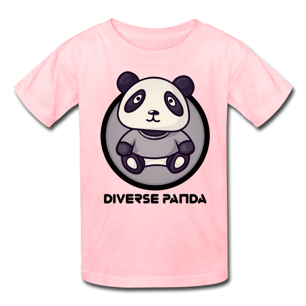 Diverse Panda Sephia Themed Kids' T-Shirt - pink