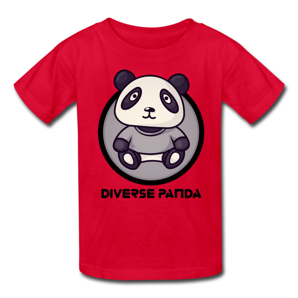 Diverse Panda Sephia Themed Kids' T-Shirt - red