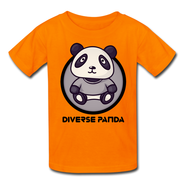 Diverse Panda Sephia Themed Kids' T-Shirt - orange