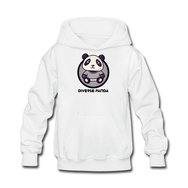 Diverse Panda Sephia Themed Kids' Hoodie - white