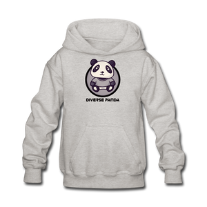 Diverse Panda Sephia Themed Kids' Hoodie - heather gray