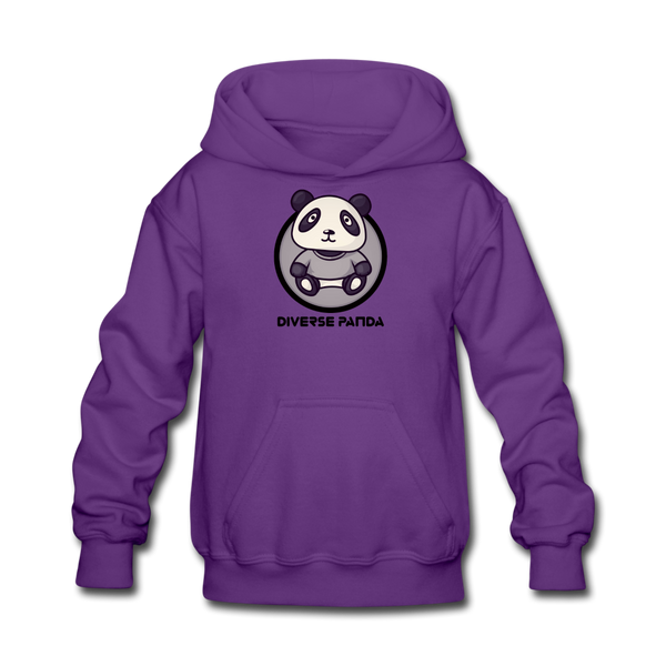 Diverse Panda Sephia Themed Kids' Hoodie - purple