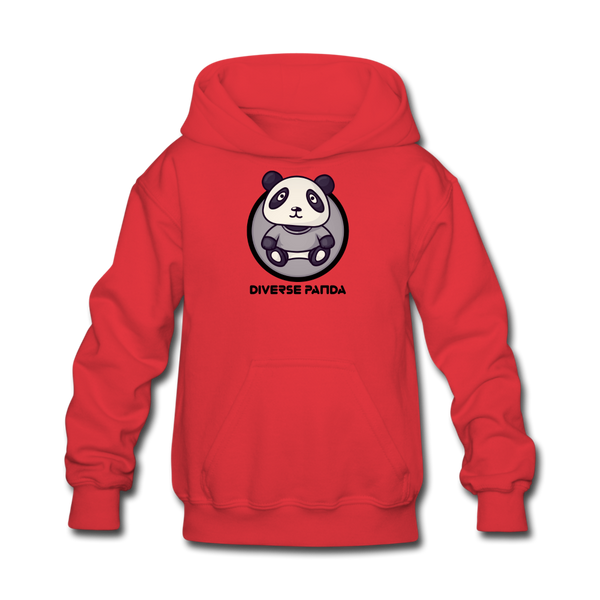 Diverse Panda Sephia Themed Kids' Hoodie - red