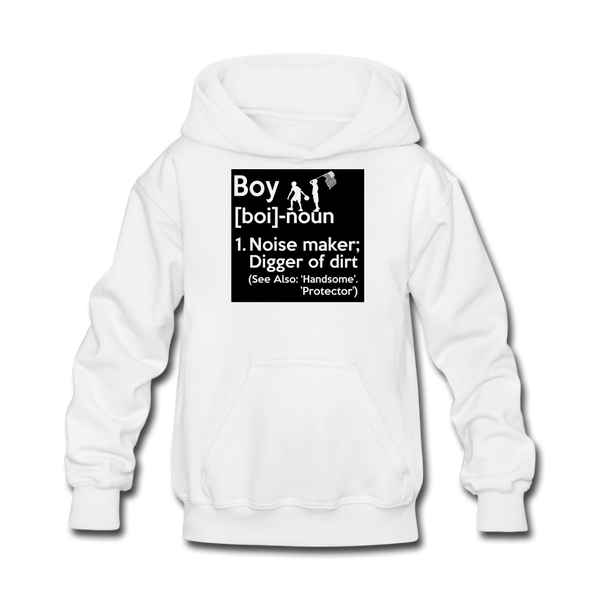 Boy Definition Kids' Hoodie - white