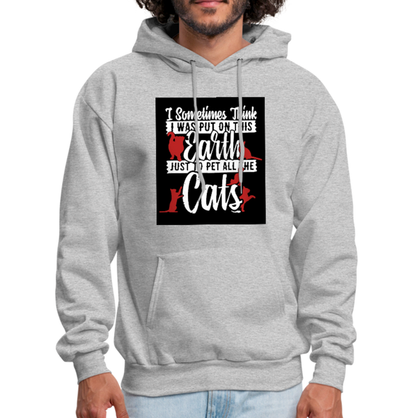 I Sometimes Think I Was Put On This Earth Just To Pet All The Cats Men's Hoodie - heather gray