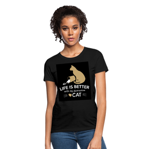 Life Is Better With My Destructive Cat Women's T-Shirt - black