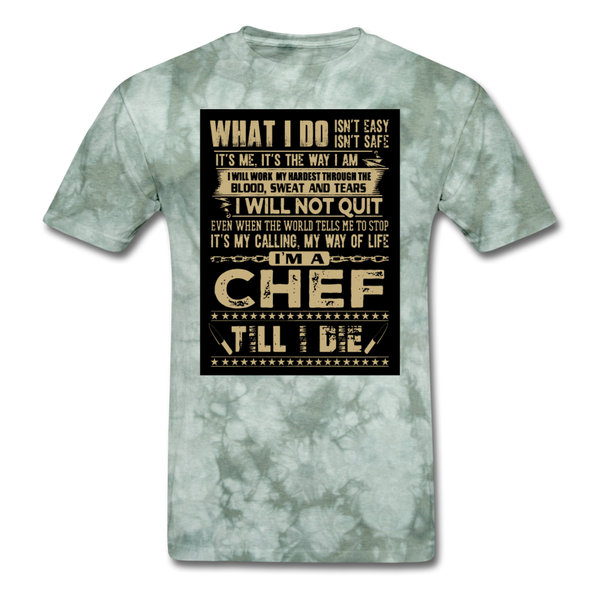 Chef Men's T-Shirt - military green tie dye