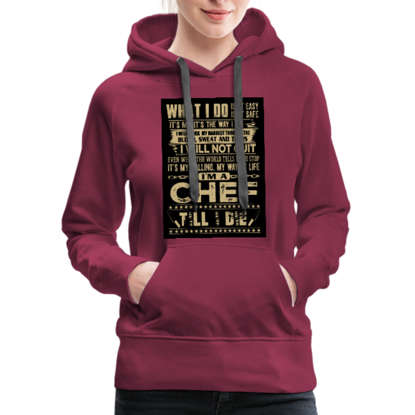 Chef Women’s Premium Hoodie - burgundy