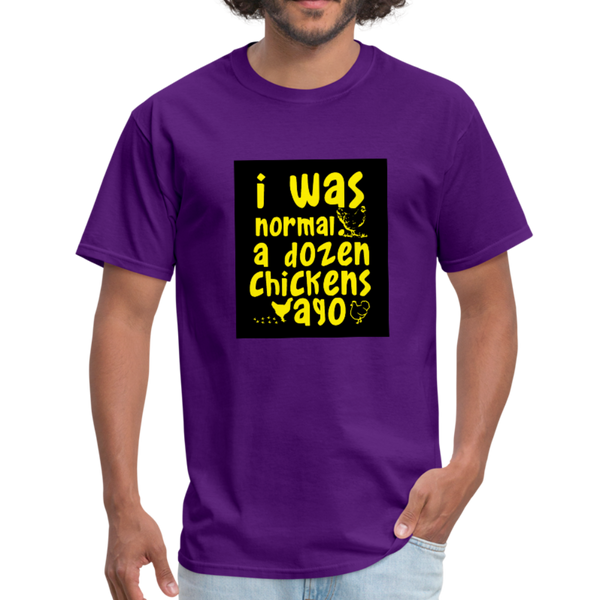 I Was Normal A Dozen Chickens Ago Men's T-Shirt - purple