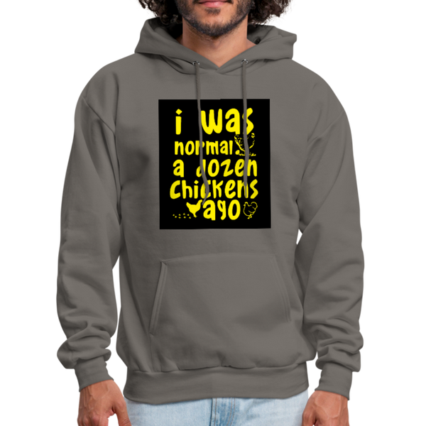 I Was Normal A Dozen Chickens Ago Men's Hoodie - asphalt gray