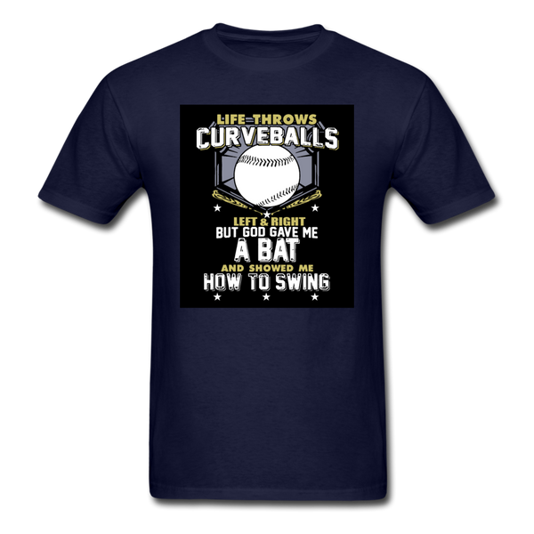 Life Throws Curve-balls Shirt Men's T-Shirt - navy