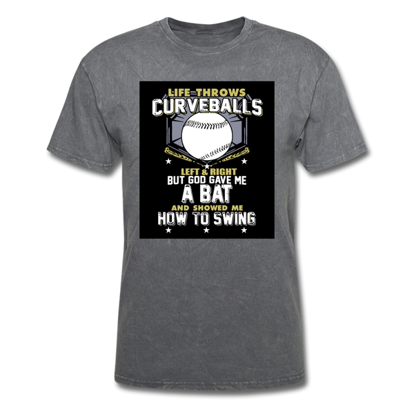 Life Throws Curve-balls Shirt Men's T-Shirt - mineral charcoal gray