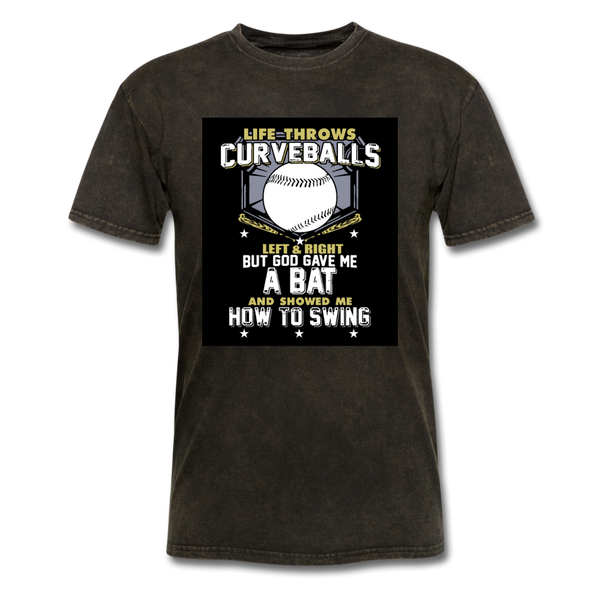 Life Throws Curve-balls Shirt Men's T-Shirt - mineral black