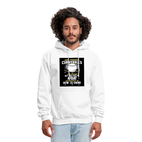 Life Throws Curve Balls Men's Hoodie - white