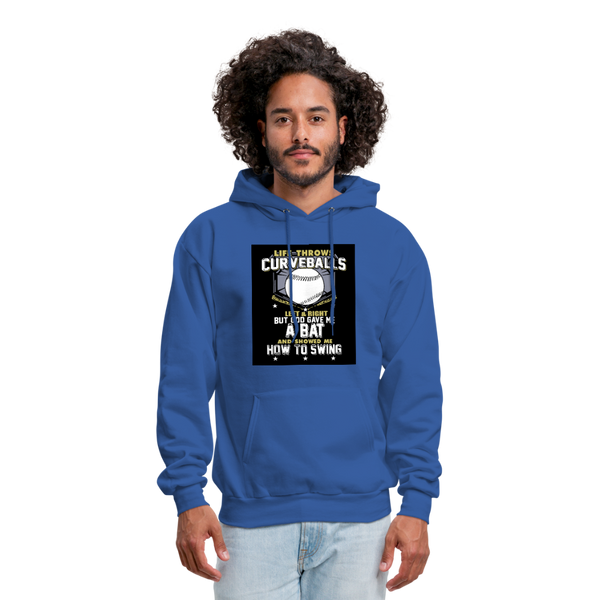 Life Throws Curve Balls Men's Hoodie - royal blue