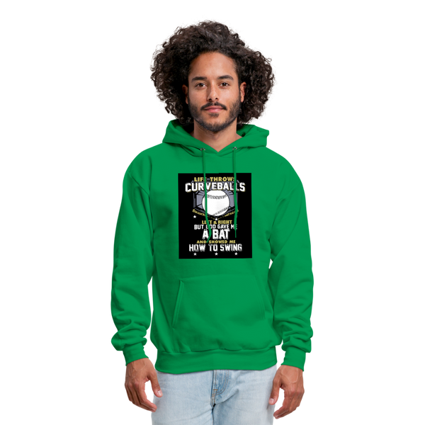 Life Throws Curve Balls Men's Hoodie - kelly green