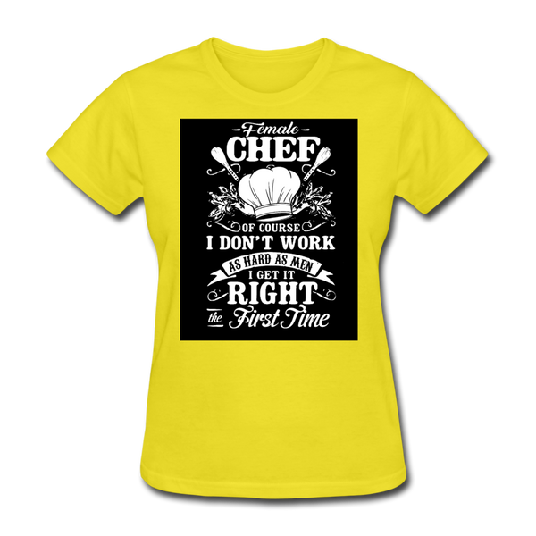 Female Chef Women's T-Shirt - yellow