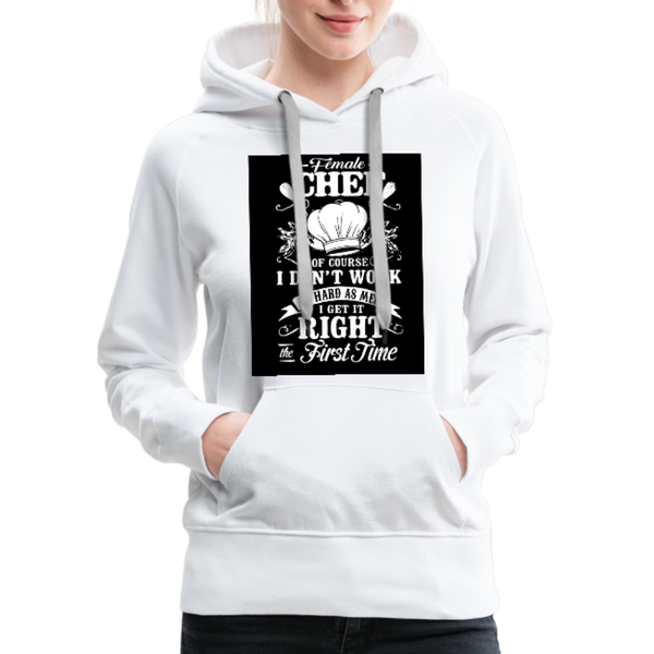 Female Chef Women’s Premium Hoodie - white