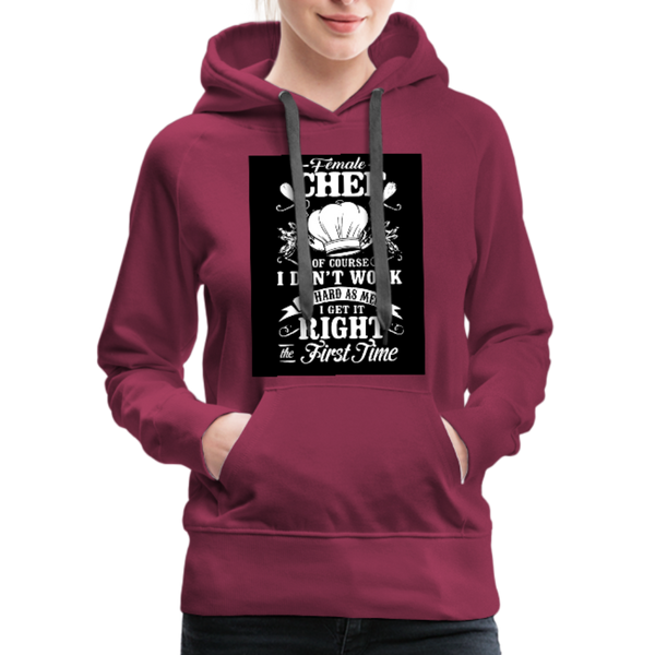 Female Chef Women’s Premium Hoodie - burgundy