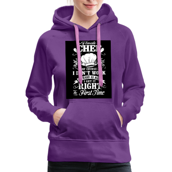 Female Chef Women’s Premium Hoodie - purple