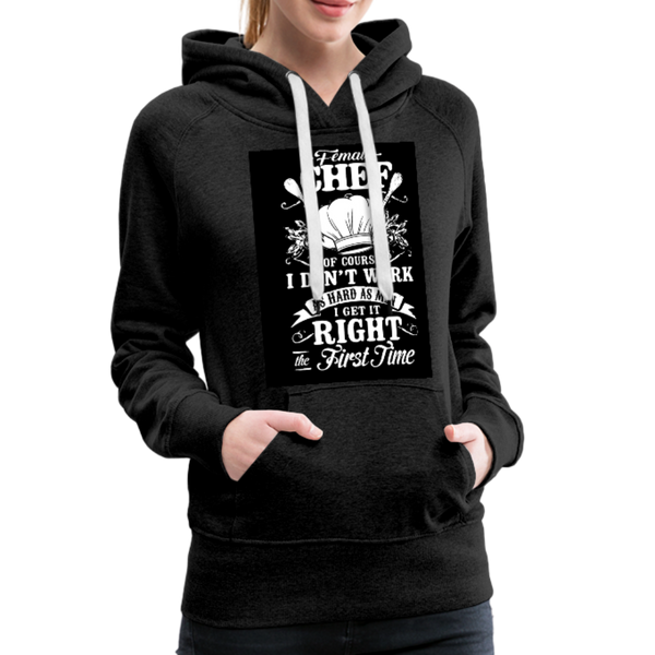 Female Chef Women’s Premium Hoodie - charcoal gray